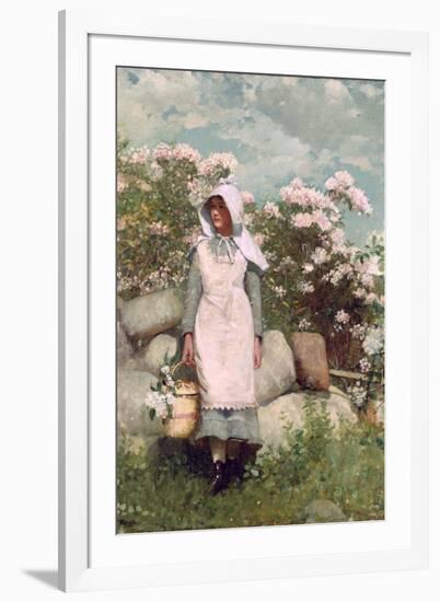 Girl and Laurel, 1879-Winslow Homer-Framed Giclee Print