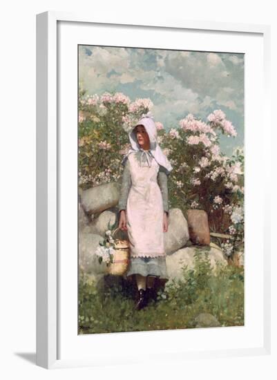 Girl and Laurel, 1879-Winslow Homer-Framed Giclee Print