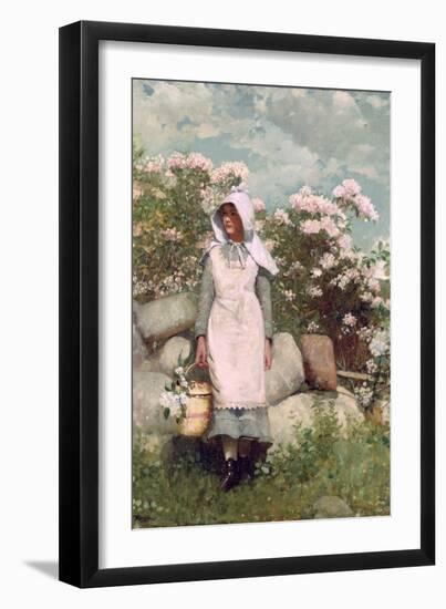 Girl and Laurel, 1879-Winslow Homer-Framed Giclee Print