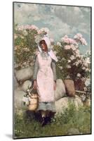 Girl and Laurel, 1879-Winslow Homer-Mounted Giclee Print