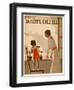 Girl and Mama Water Pots-null-Framed Art Print