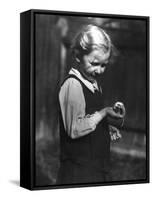 Girl and Mouse-null-Framed Stretched Canvas