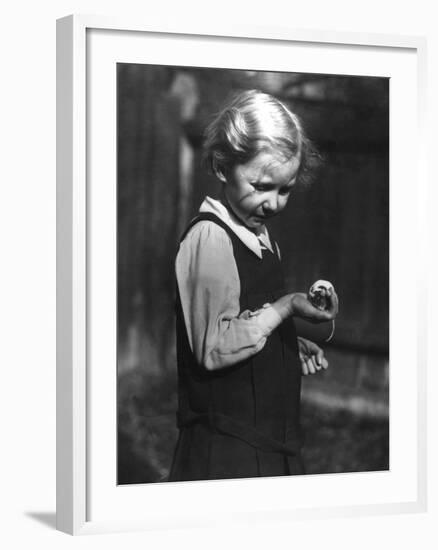 Girl and Mouse-null-Framed Photographic Print