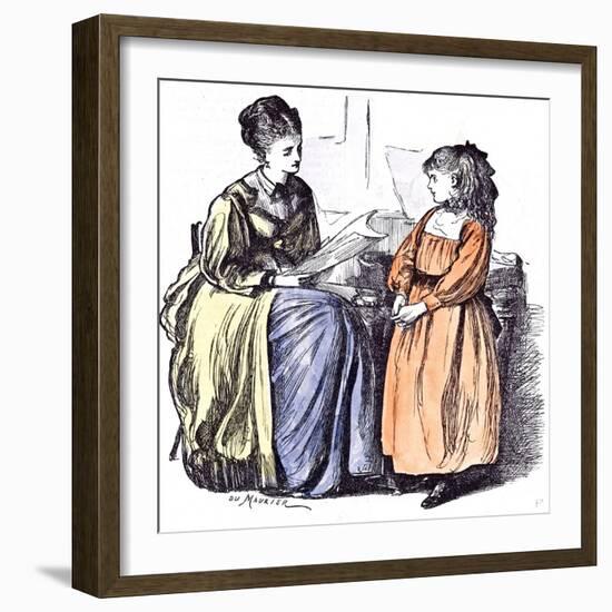 Girl and New Governess, 1874-George L. Du Maurier-Framed Giclee Print