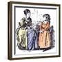 Girl and New Governess, 1874-George L. Du Maurier-Framed Giclee Print