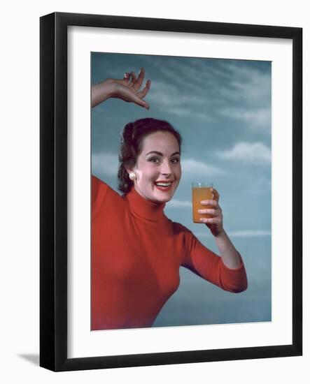 Girl and Orange Squash-Charles Woof-Framed Photographic Print