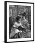 Girl and Picturebook-Paul Wagner-Framed Art Print