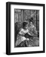 Girl and Picturebook-Paul Wagner-Framed Art Print