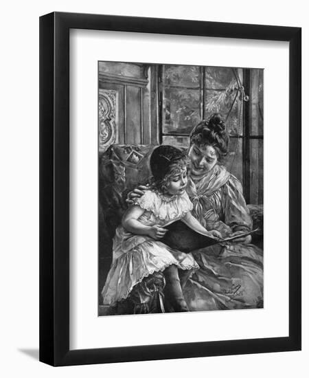 Girl and Picturebook-Paul Wagner-Framed Art Print