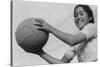 Girl and Volley Ball-Ansel Adams-Stretched Canvas