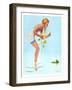 "Girl and Water Lilies,"September 7, 1935-Penrhyn Stanlaws-Framed Giclee Print