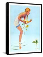 "Girl and Water Lilies,"September 7, 1935-Penrhyn Stanlaws-Framed Stretched Canvas