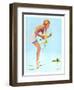 "Girl and Water Lilies,"September 7, 1935-Penrhyn Stanlaws-Framed Giclee Print