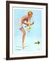 "Girl and Water Lilies,"September 7, 1935-Penrhyn Stanlaws-Framed Giclee Print