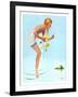 "Girl and Water Lilies,"September 7, 1935-Penrhyn Stanlaws-Framed Giclee Print