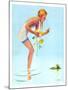 "Girl and Water Lilies,"September 7, 1935-Penrhyn Stanlaws-Mounted Giclee Print