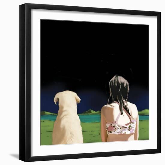 Girl and Yellow Lab, 2008-Marjorie Weiss-Framed Giclee Print