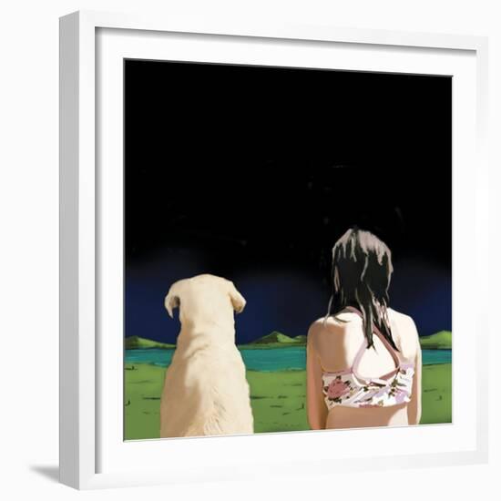 Girl and Yellow Lab, 2008-Marjorie Weiss-Framed Giclee Print