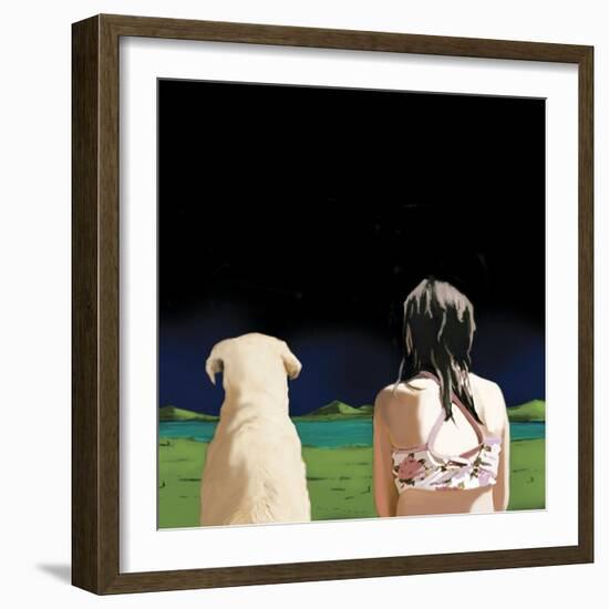 Girl and Yellow Lab, 2008-Marjorie Weiss-Framed Giclee Print