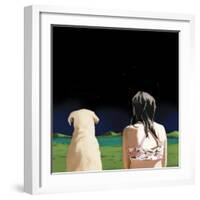 Girl and Yellow Lab, 2008-Marjorie Weiss-Framed Giclee Print