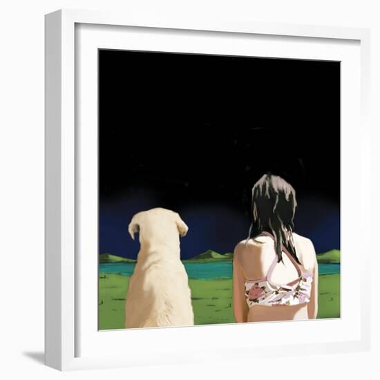 Girl and Yellow Lab, 2008-Marjorie Weiss-Framed Giclee Print