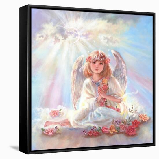 Girl Angel on Cloud-Judy Mastrangelo-Framed Stretched Canvas