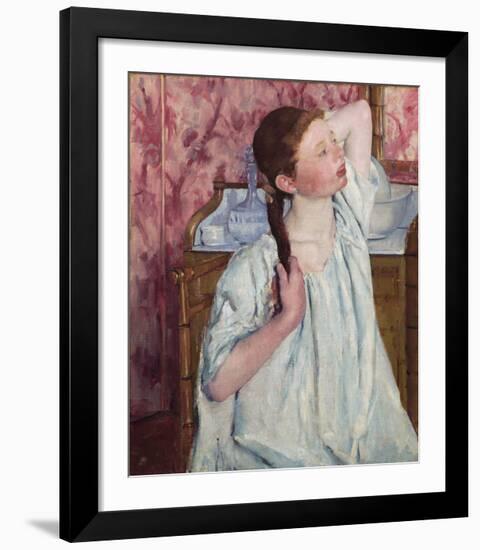 Girl Arranging Her Hair, 1886-Mary Stevenson Cassatt-Framed Premium Giclee Print