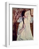 Girl Arranging Her Hair, 1886-Mary Cassatt-Framed Giclee Print