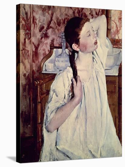 Girl Arranging Her Hair, 1886-Mary Cassatt-Stretched Canvas