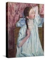 Girl Arranging Her Hair, by Mary Cassatt-Mary Cassatt-Stretched Canvas