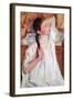 Girl Arranging Her Hair-Mary Cassatt-Framed Art Print