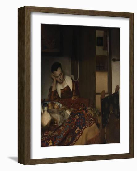 Girl asleep at a table, 1656-57-Johannes Vermeer-Framed Giclee Print