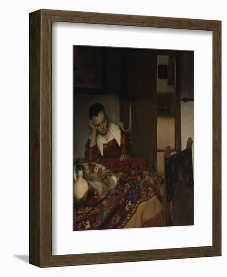 Girl asleep at a table, 1656-57-Johannes Vermeer-Framed Giclee Print