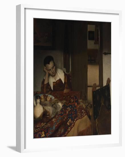 Girl asleep at a table, 1656-57-Johannes Vermeer-Framed Giclee Print