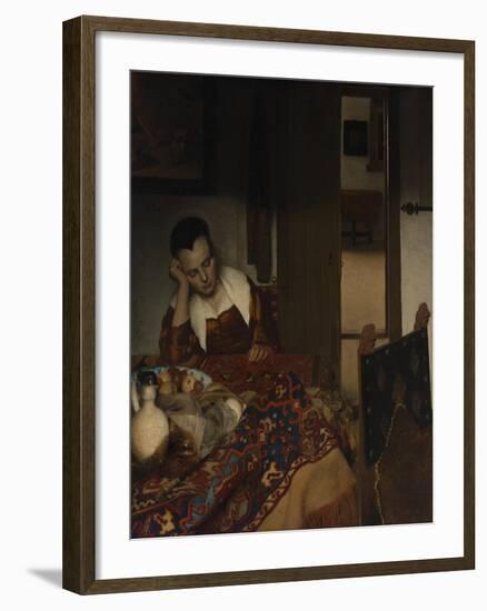 Girl asleep at a table, 1656-57-Johannes Vermeer-Framed Giclee Print