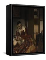 Girl asleep at a table, 1656-57-Johannes Vermeer-Framed Stretched Canvas