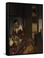 Girl asleep at a table, 1656-57-Johannes Vermeer-Framed Stretched Canvas