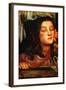 Girl at a Lattice-Dante Gabriel Rossetti-Framed Art Print