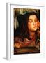 Girl at a Lattice-Dante Gabriel Rossetti-Framed Art Print