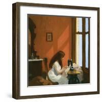 Girl at a Sewing Machine, c.1921-Edward Hopper-Framed Premium Giclee Print