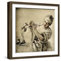 Girl at a Well-Francois Boucher-Framed Giclee Print