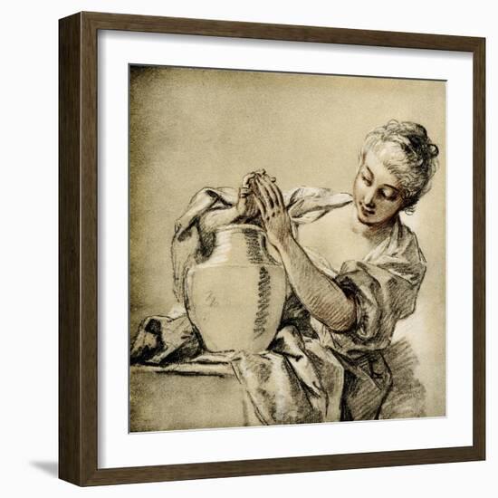 Girl at a Well-Francois Boucher-Framed Giclee Print