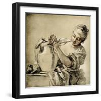 Girl at a Well-Francois Boucher-Framed Giclee Print