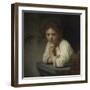 Girl at a Window, 1645-Rembrandt van Rijn-Framed Premium Giclee Print