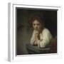 Girl at a Window, 1645-Rembrandt van Rijn-Framed Premium Giclee Print