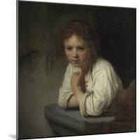 Girl at a Window, 1645-Rembrandt van Rijn-Mounted Premium Giclee Print