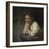 Girl at a Window, 1645-Rembrandt van Rijn-Framed Giclee Print