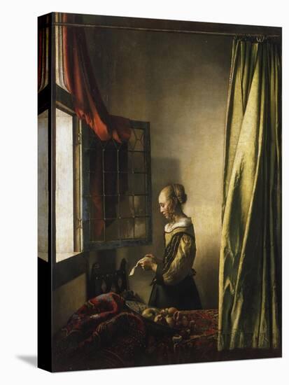 Girl at a Window Reading a Letter, about 1658-Johannes Vermeer-Stretched Canvas