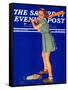 "Girl at Bat," Saturday Evening Post Cover, August 10, 1940-Douglas Crockwell-Framed Stretched Canvas