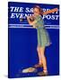 "Girl at Bat," Saturday Evening Post Cover, August 10, 1940-Douglas Crockwell-Stretched Canvas